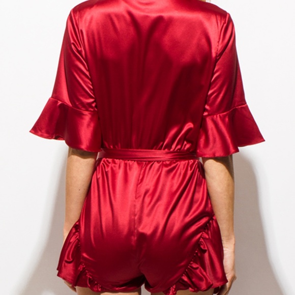 ~FAUX WRAP RUFFLE SEXY ROMPER PLAYSUIT JUMPSUIT~ - Picture 5 of 7